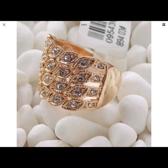 SOLD🌈Gold 18K GP Rhinestone Ring Jewelry wedding - Picture 3 of 3